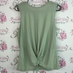 Shambhala tank top tie up bottom Stylish Sage Green Twist Back Tank Top